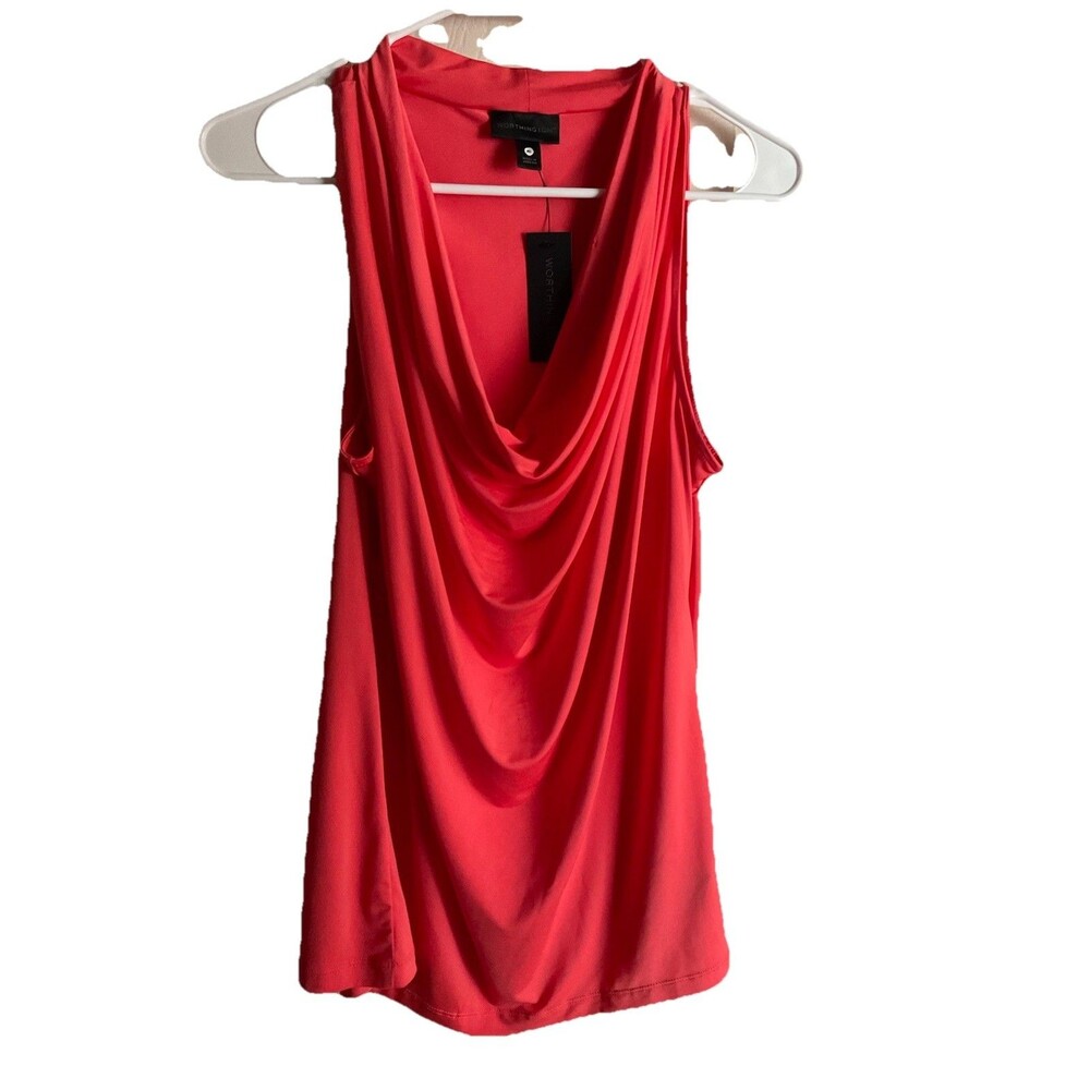 Worthington Top Shirt Womens Sleeveless Draped Cowl Neck Size XL